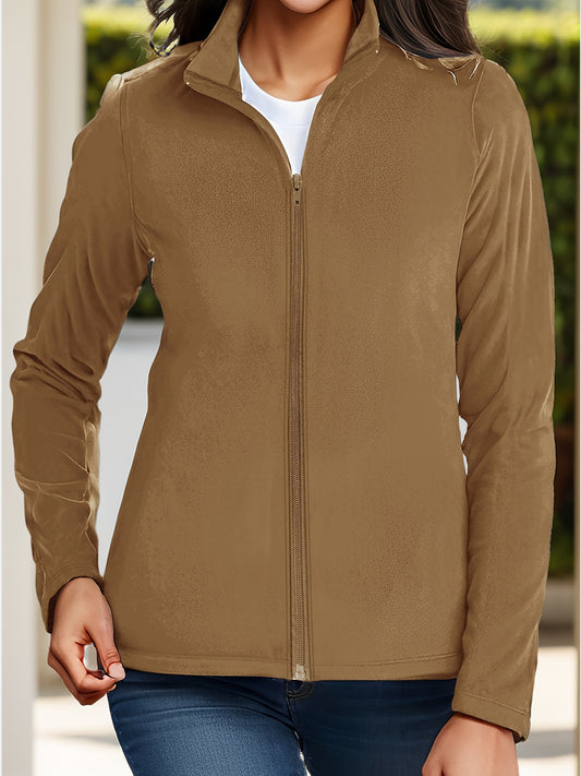 Zip Up Long Sleeve Jacket-Angel Casuals
