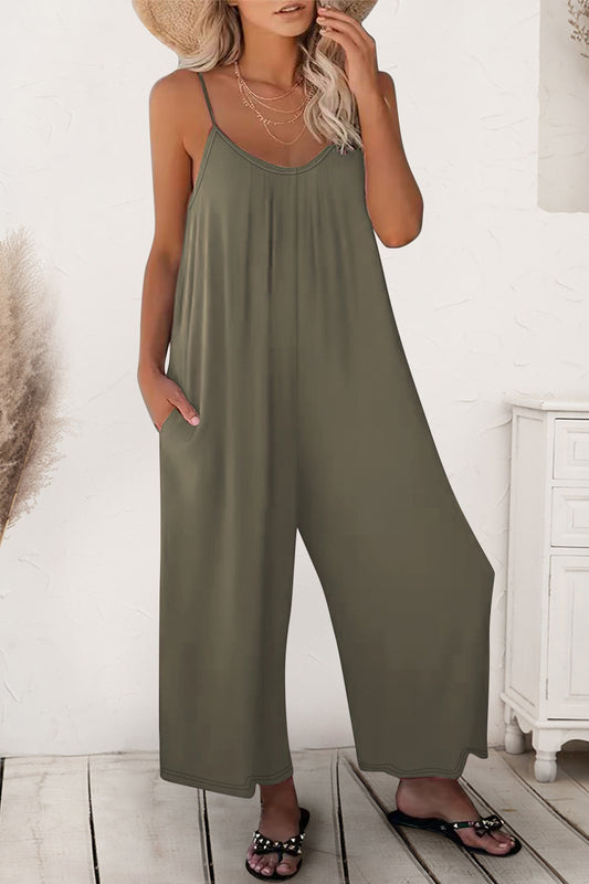 Scoop Neck Spaghetti Strap Jumpsuit-Angel Casuals