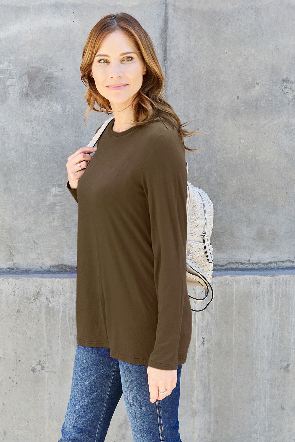 Basic Bae Full Size Round Neck Long Sleeve Top-Angel Casuals