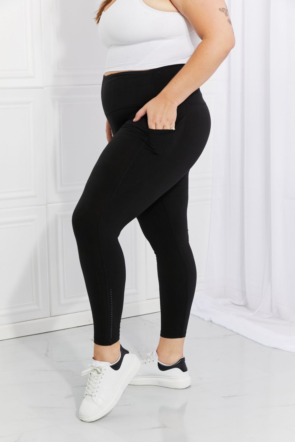 Leggings Depot Full Size Strengthen and Lengthen Reflective Dot Active Leggings-Angel Casuals