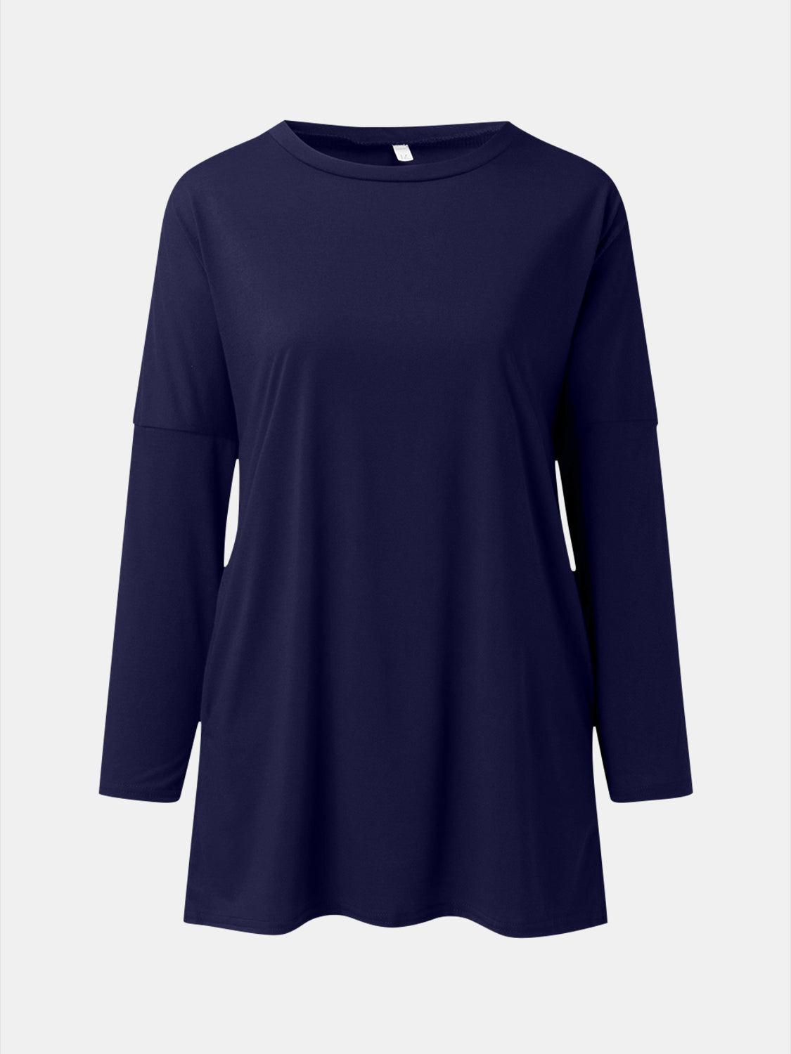 Full Size Round Neck Long Sleeve T-Shirt-Angel Casuals