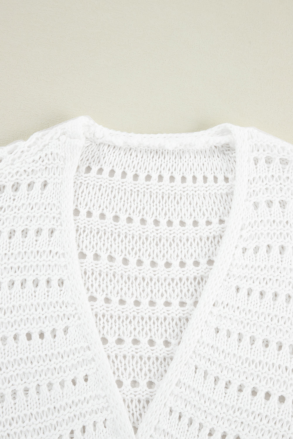 Openwork Open Front Long Sleeve Cardigan-Angel Casuals