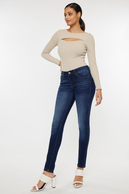 Kancan Mid Rise Gradient Skinny Jeans-Angel Casuals