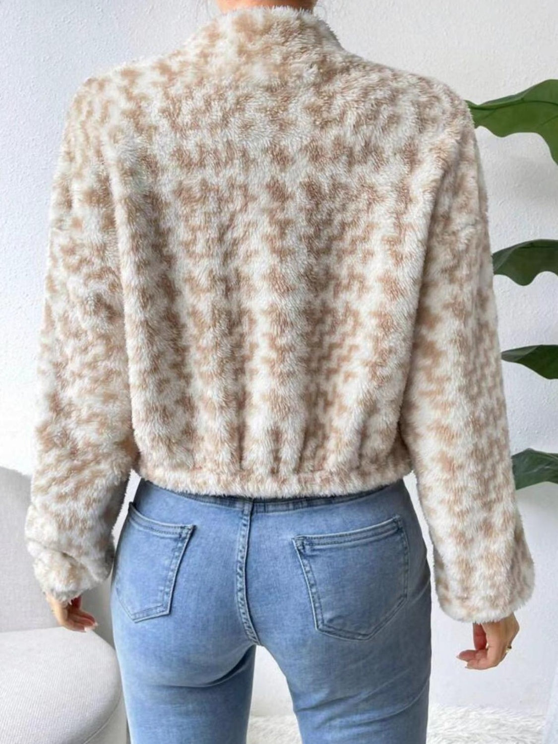 Zip Up Long Sleeve Fuzzy Outerwear-Angel Casuals