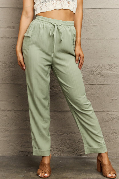 Tie Waist Long Pants-Angel Casuals