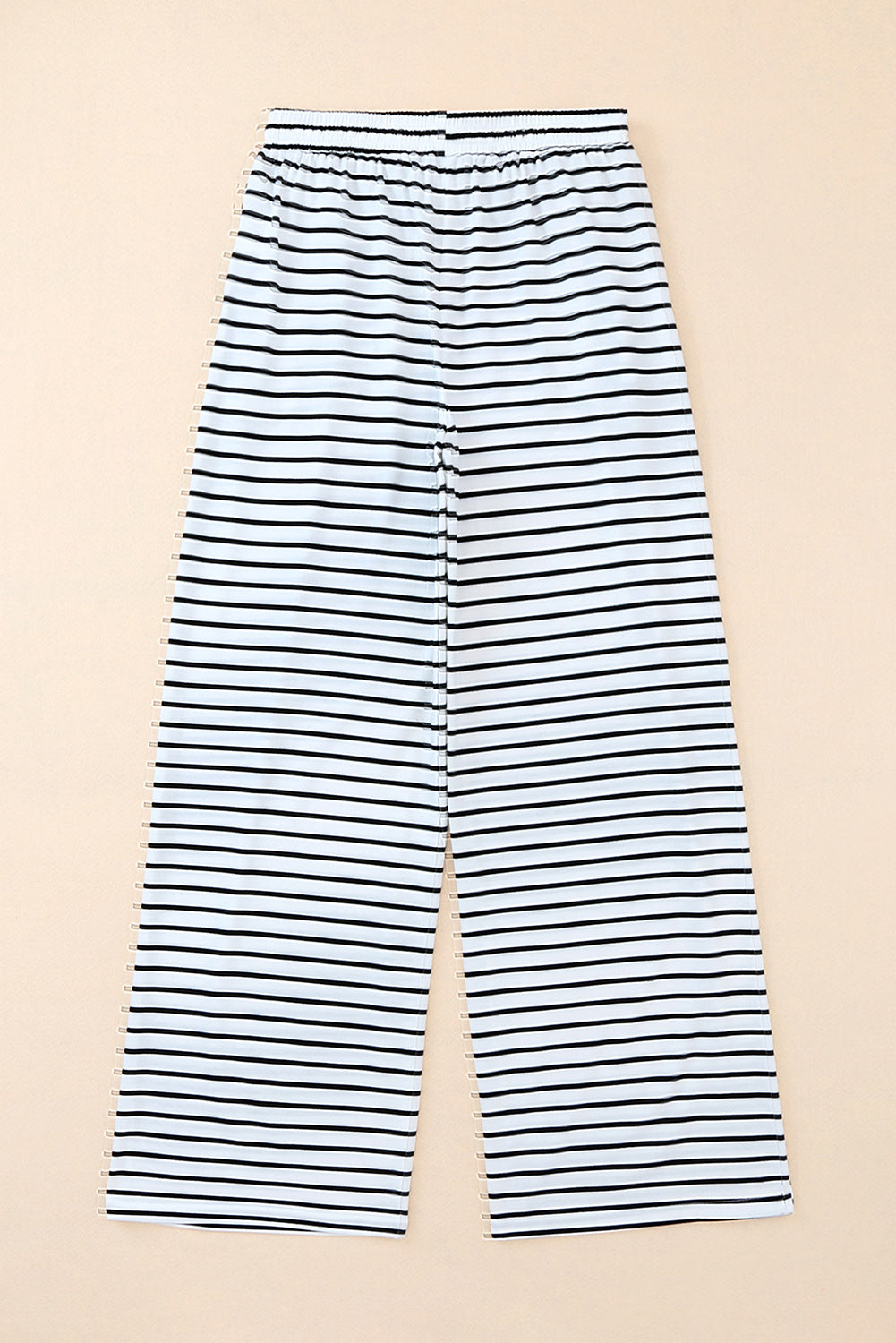 Striped Drawstring Waist Wide Leg Pants-Angel Casuals