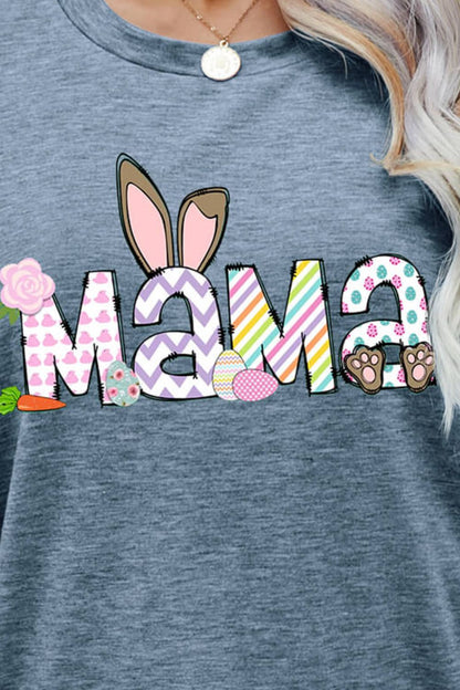 Easter MAMA Graphic Round Neck T-Shirt-Angel Casuals