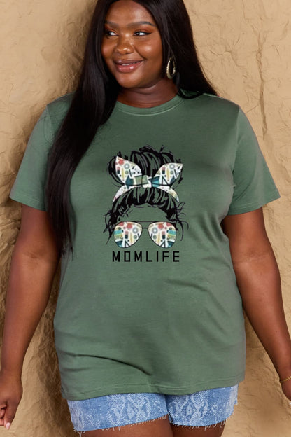 Simply Love Full Size MOM LIFE Graphic Cotton T-Shirt-Angel Casuals