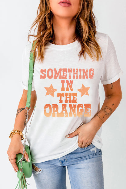 Letter Graphic Round Neck Short Sleeve T-Shirt-Angel Casuals