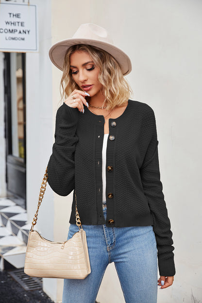 Button Down Exposed Seam Cardigan-Angel Casuals