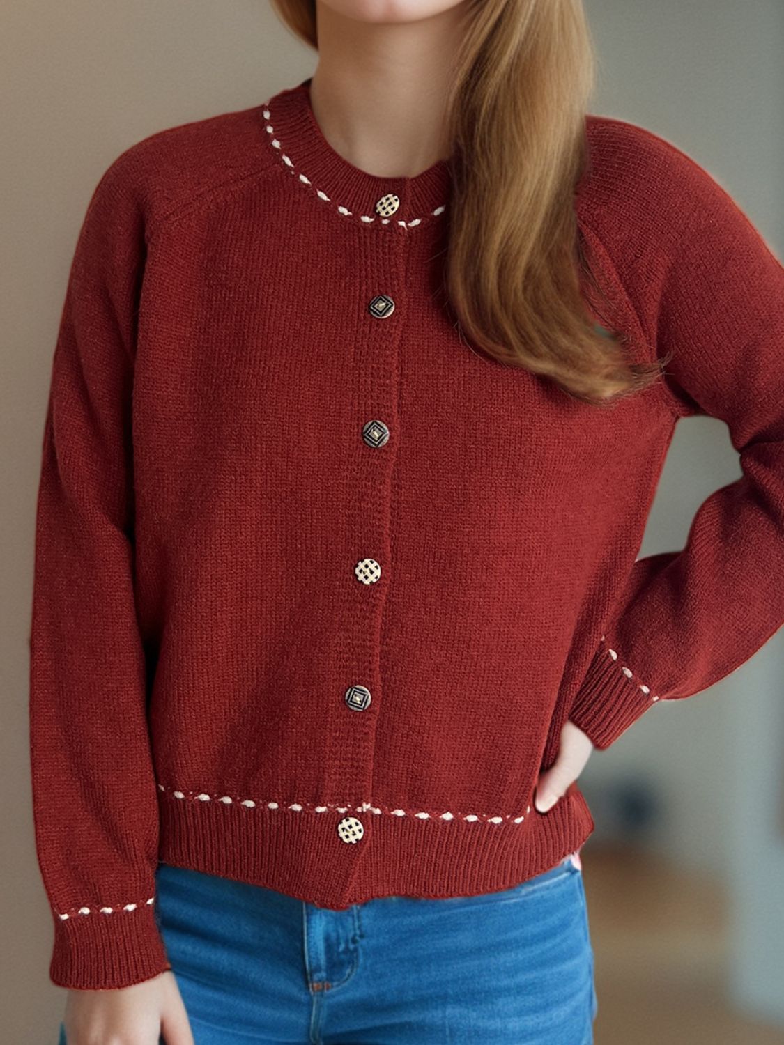 Button Down Long Sleeve Cardigan-Angel Casuals