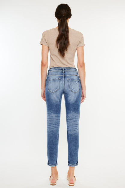 Kancan High Rise Distressed Mom Jeans-Angel Casuals