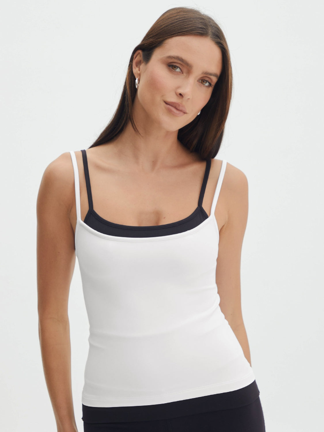 Faux Layered Square Neck Cropped Cami-Angel Casuals