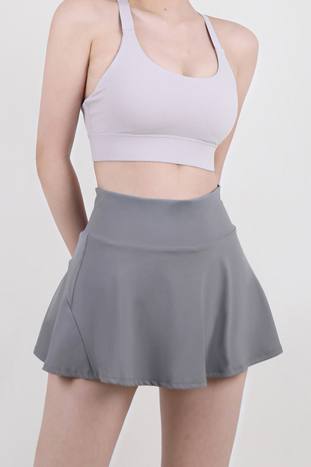 High Waist Pleated Active Skirt-Angel Casuals