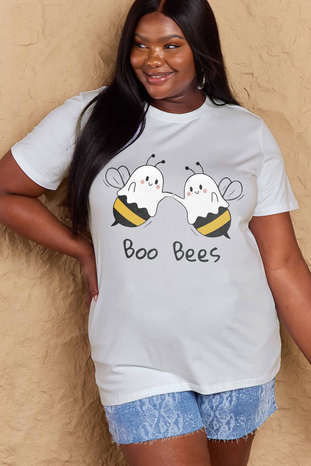 Simply Love Full Size BOO BEES Graphic Cotton T-Shirt-Angel Casuals