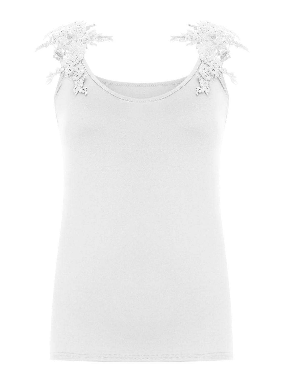 Full Size Lace Detail Scoop Neck Tank-Angel Casuals