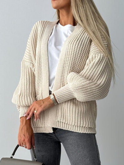 Open Front Dropped Shoulder Cardigan-Angel Casuals