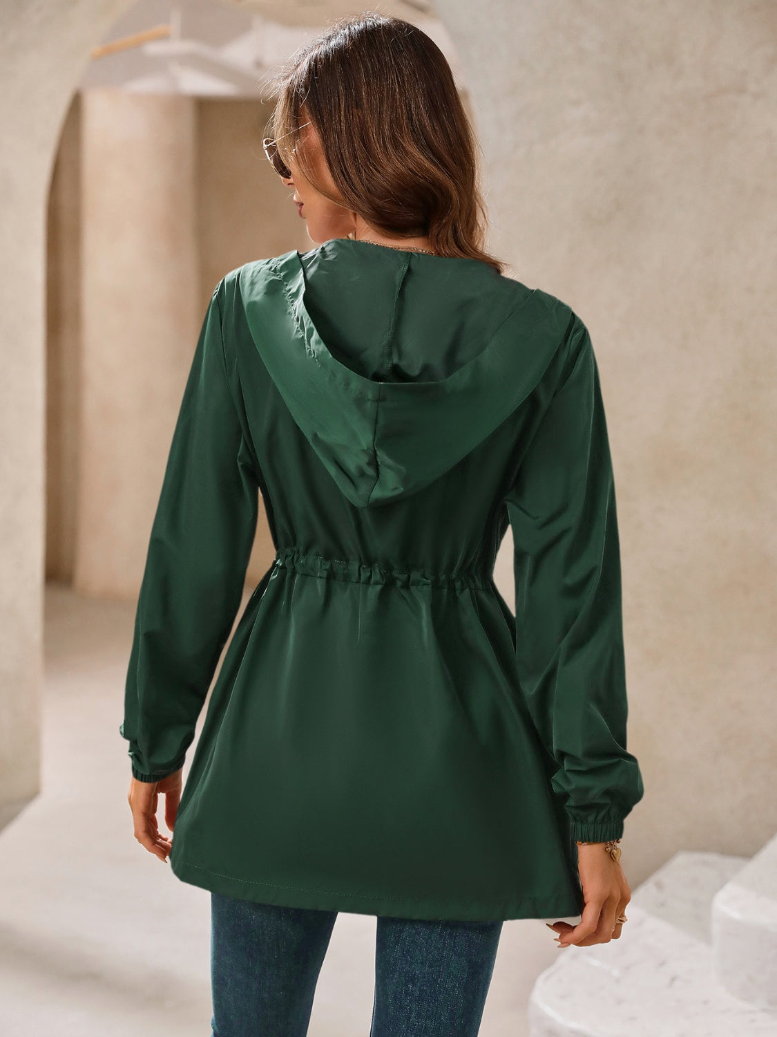 Ivy Lane Outdoor Waterproof Long Sleeve Hooded Windbreaker-Angel Casuals