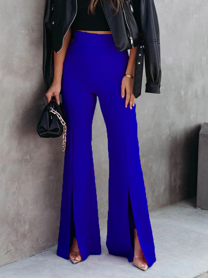 Front Slit Flare Leg Pants-Angel Casuals