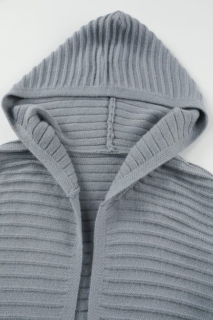Open Front Longline Hooded Cardigan-Angel Casuals