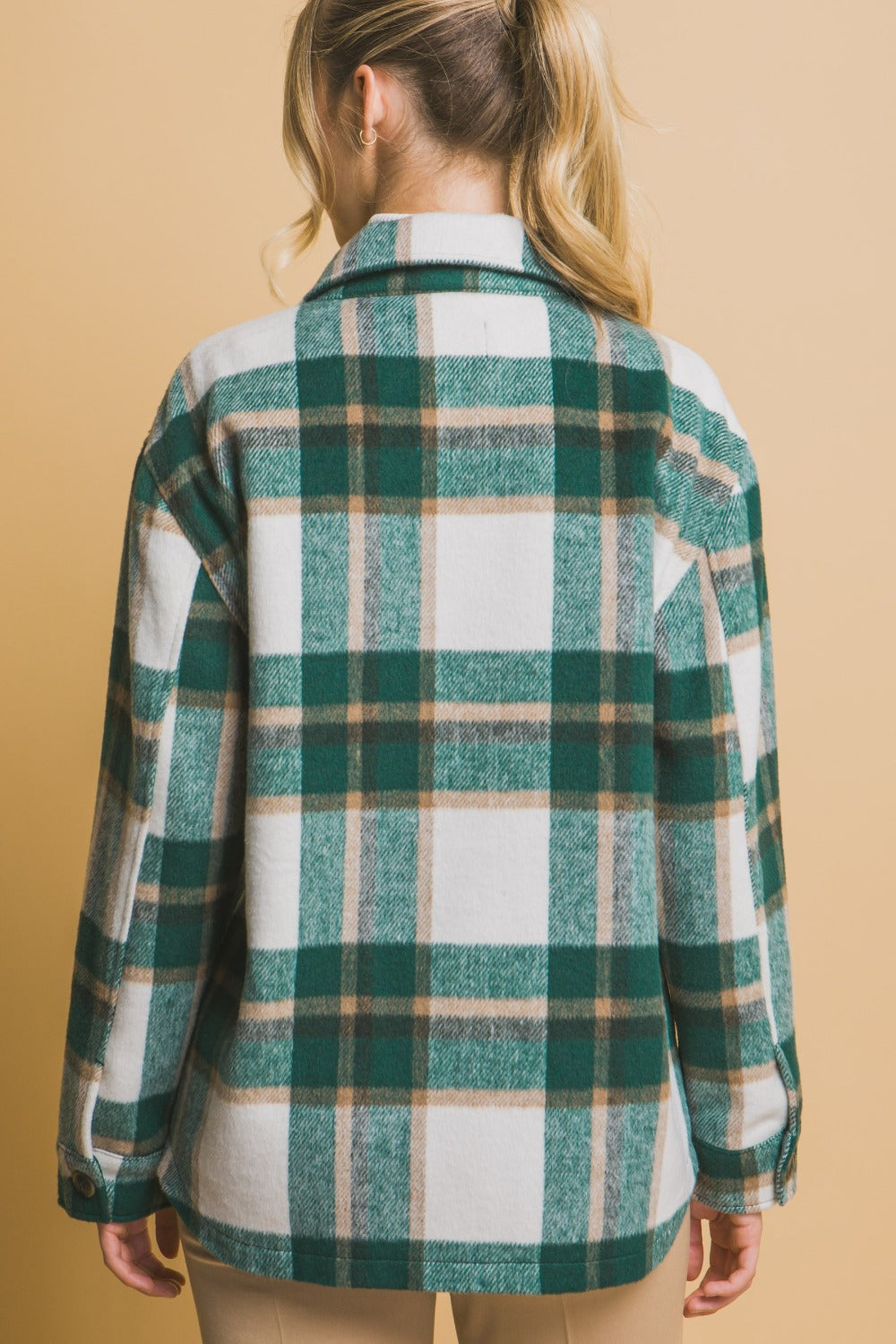 Love Tree Plaid Button Up Shacket-Angel Casuals