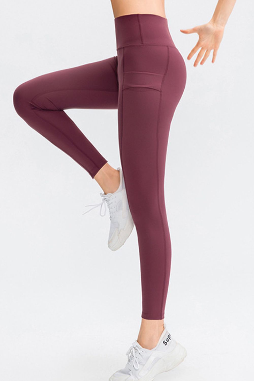 Wide Waistband Slim Fit Long Sports Pants with Pocket-Angel Casuals