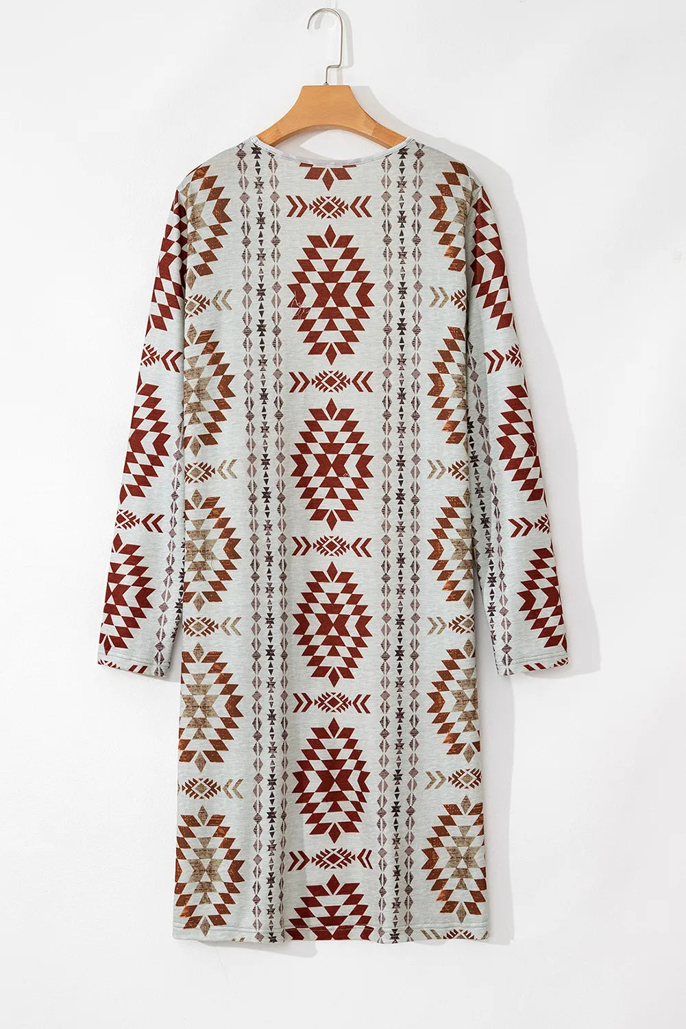 Geometric Open Front Long Sleeve Cover Up-Angel Casuals