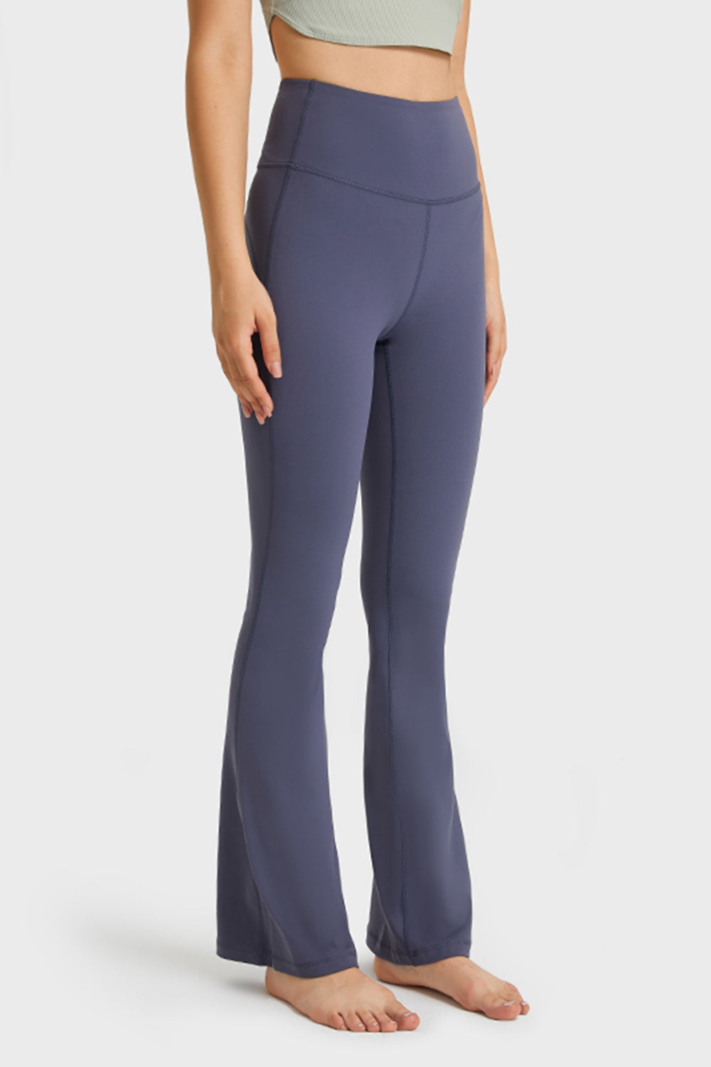 Elastic Waist Flare Yoga Pants-Angel Casuals