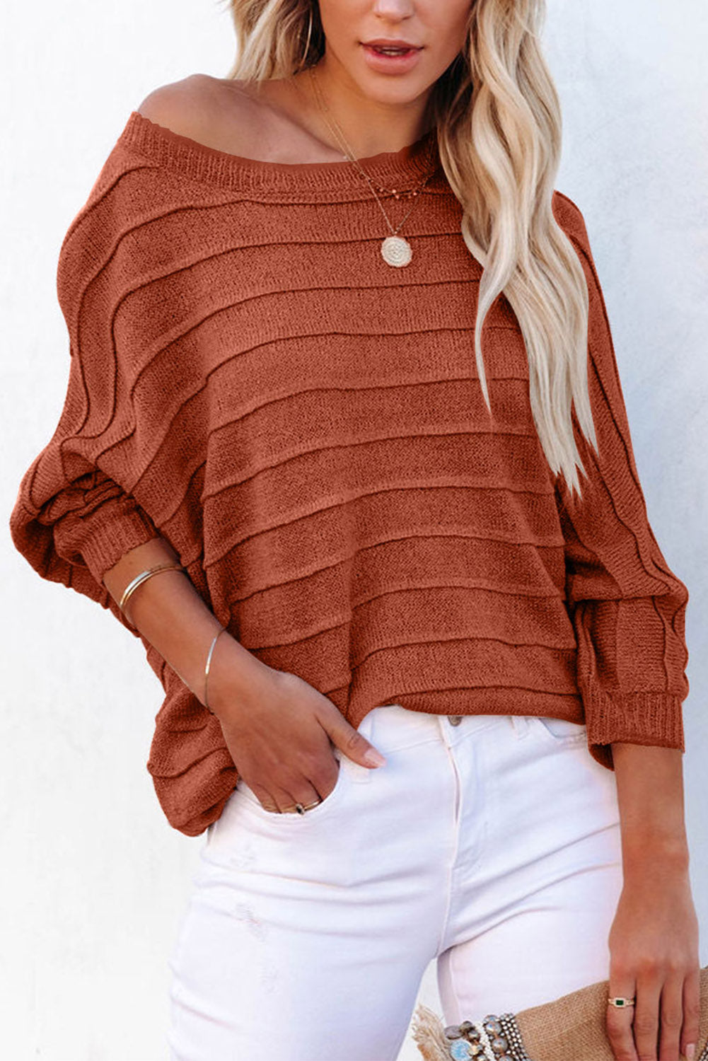 Round Neck Long Sleeve Knit Top-Angel Casuals