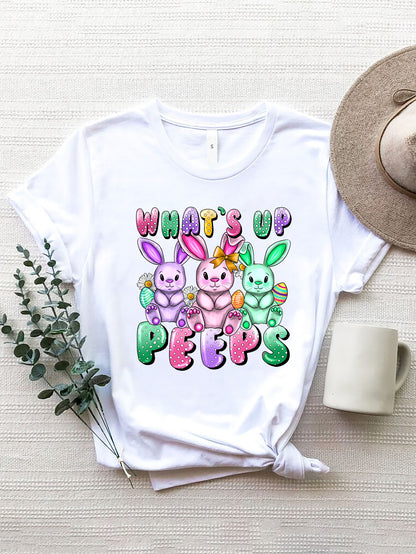 Graphic Round Neck Short Sleeve T-Shirt-Angel Casuals