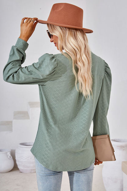 Notched Long Sleeve T-Shirt-Angel Casuals