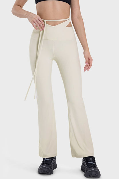 Tied Mid-Rise Waist Active Pants-Angel Casuals