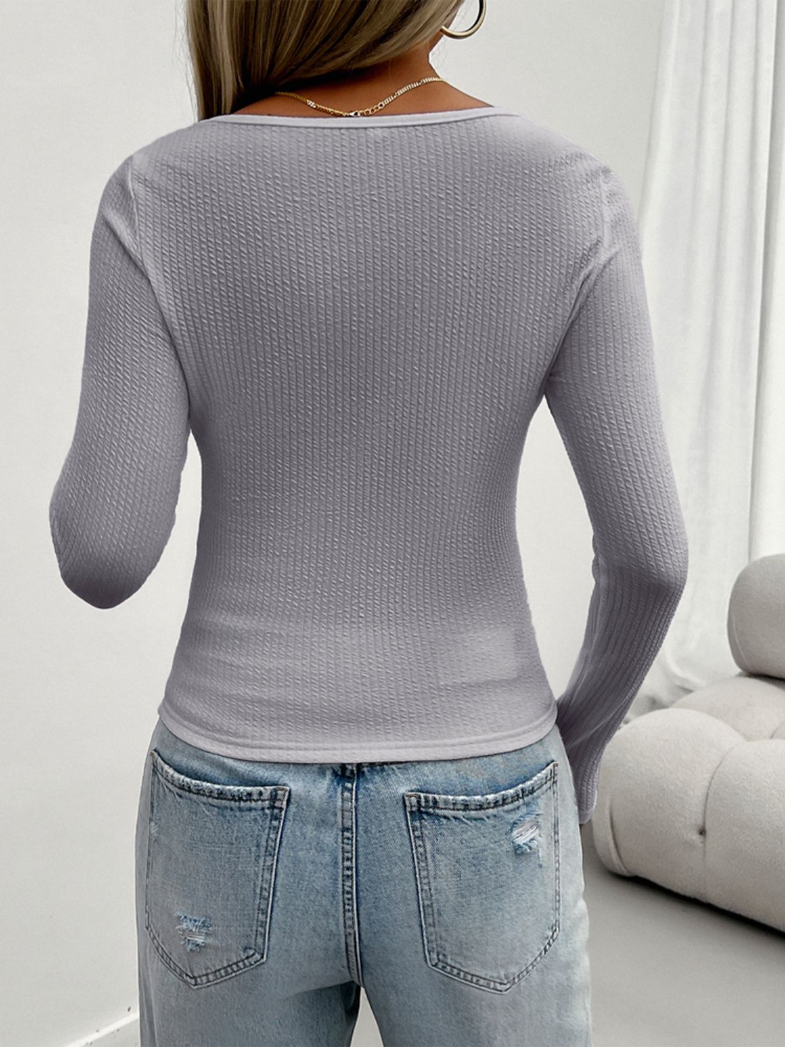 Devine Lace Detail Scoop Neck Long Sleeve T-Shirt-Angel Casuals