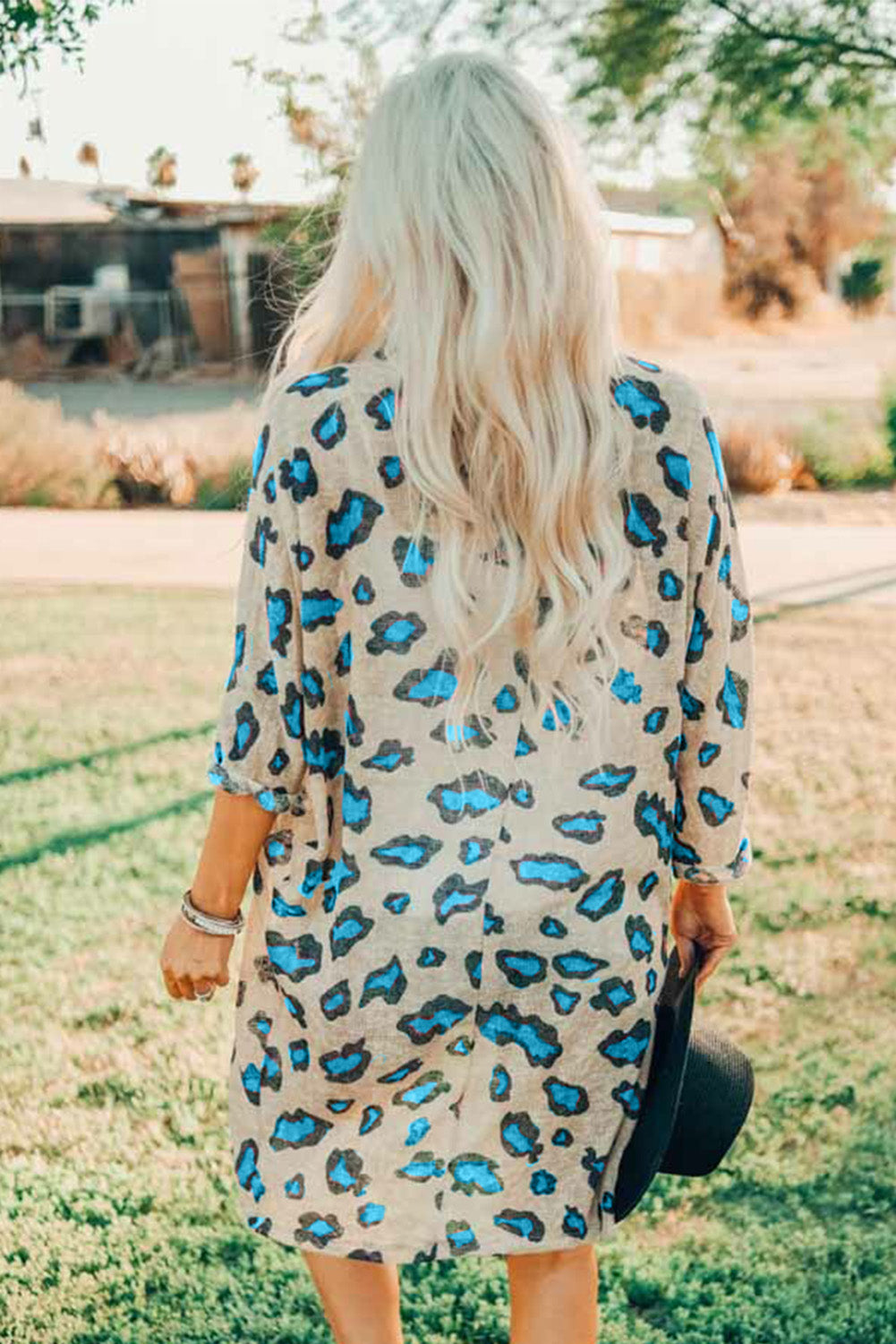 Printed Open Front Half Sleeve Cardigan-Angel Casuals