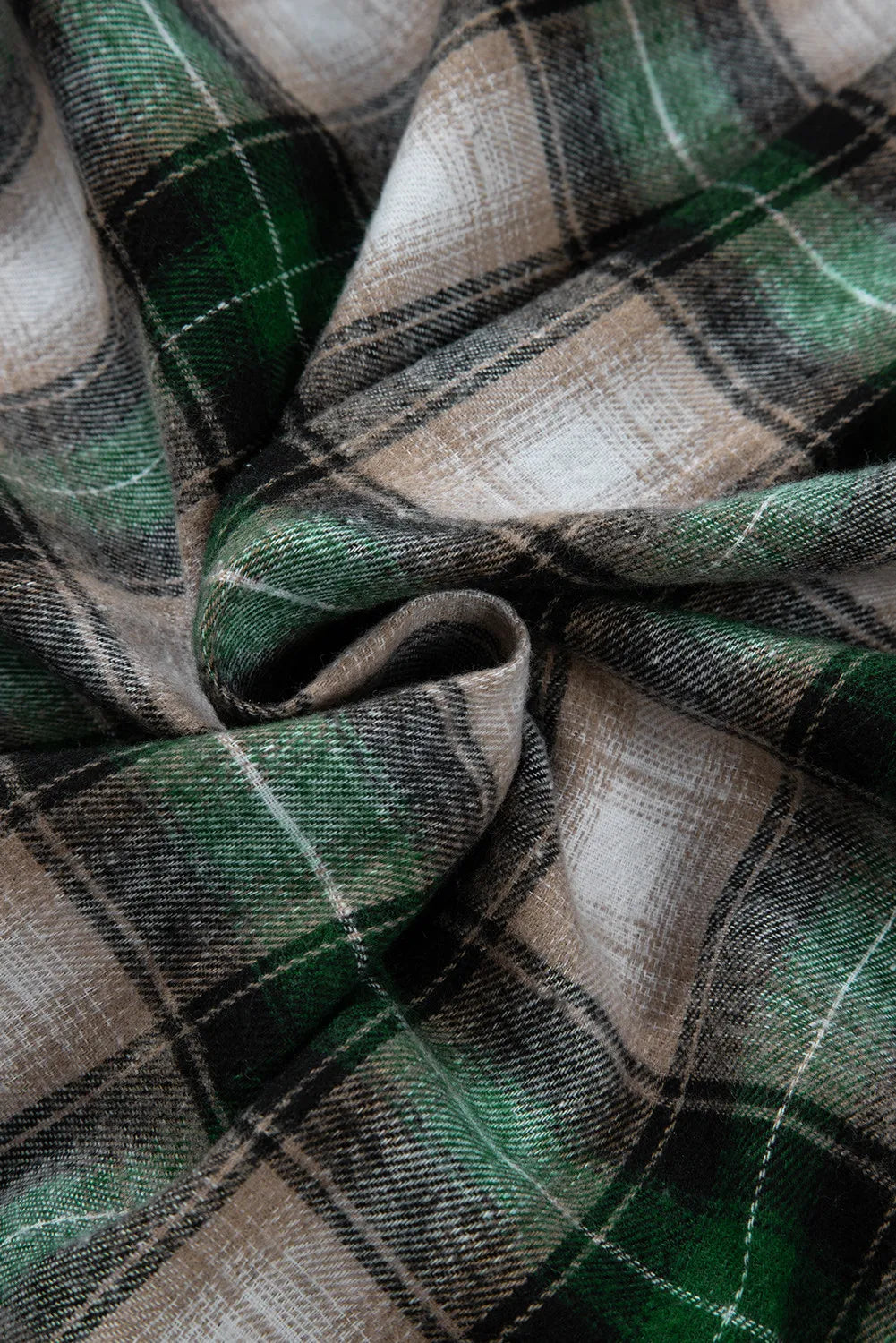 Drawstring Pocketed Plaid Hooded Jacket-Angel Casuals
