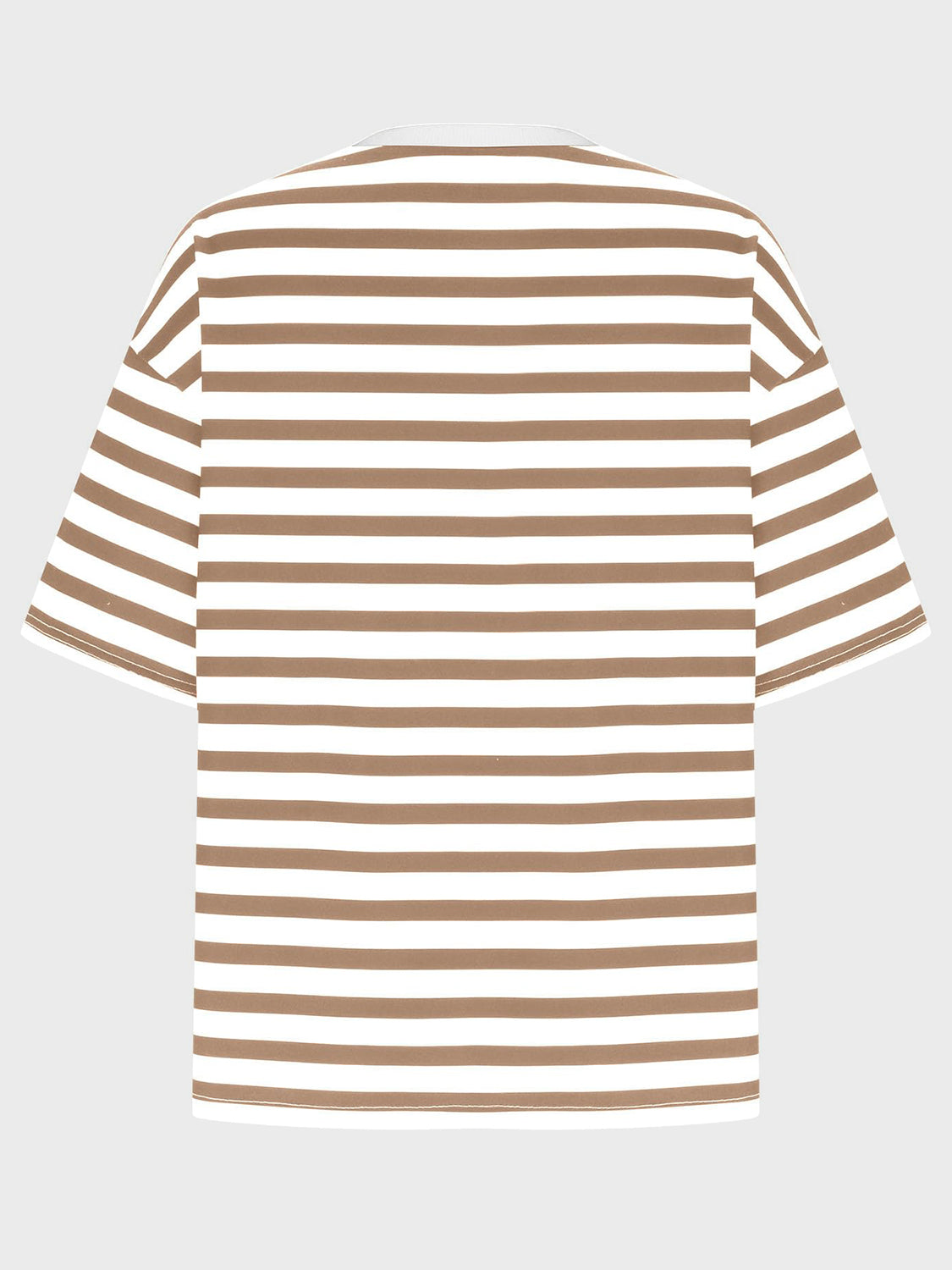Striped Round Neck Half Sleeve T-Shirt-Angel Casuals