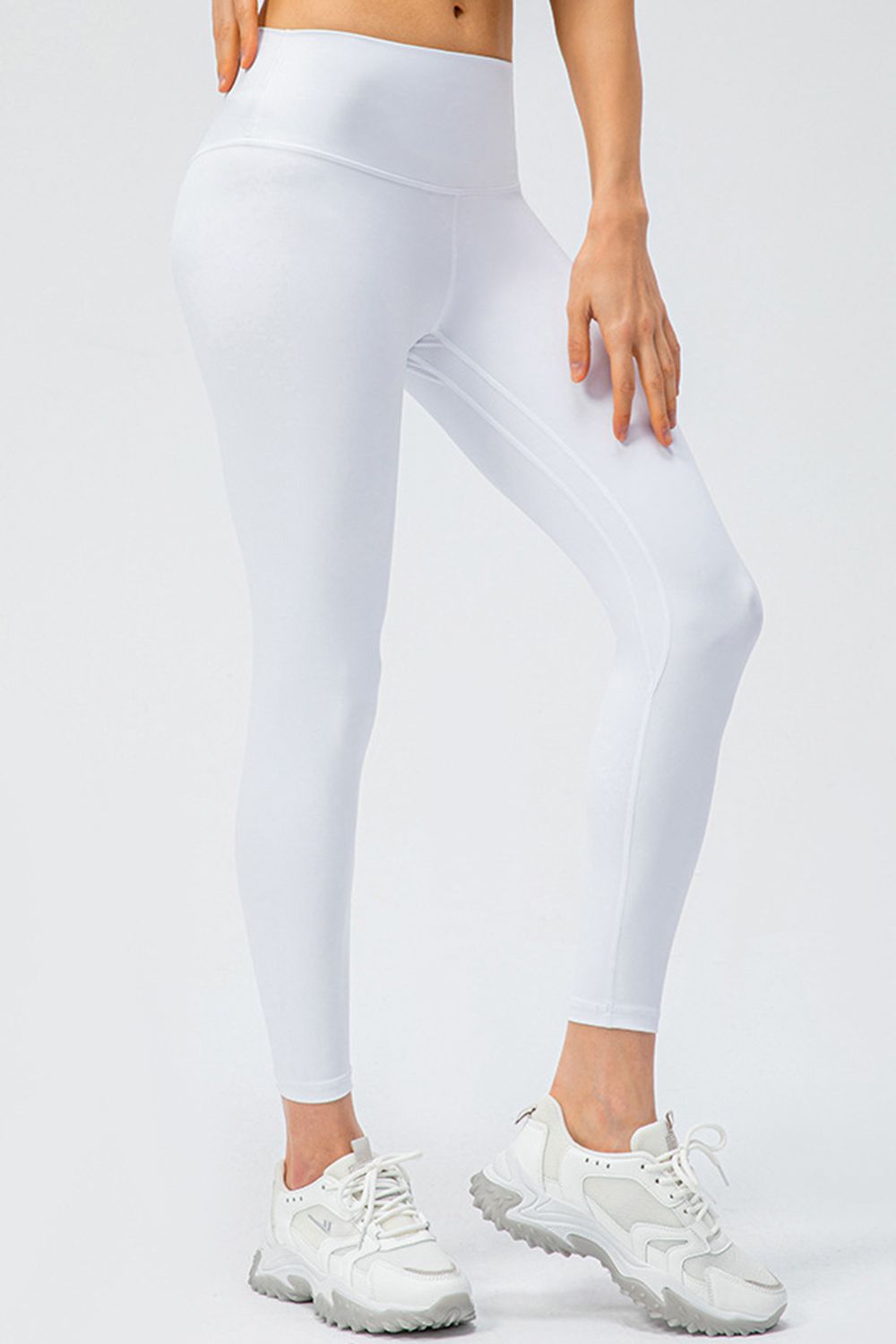 Wide Waistband Slim Fit Active Leggings-Angel Casuals