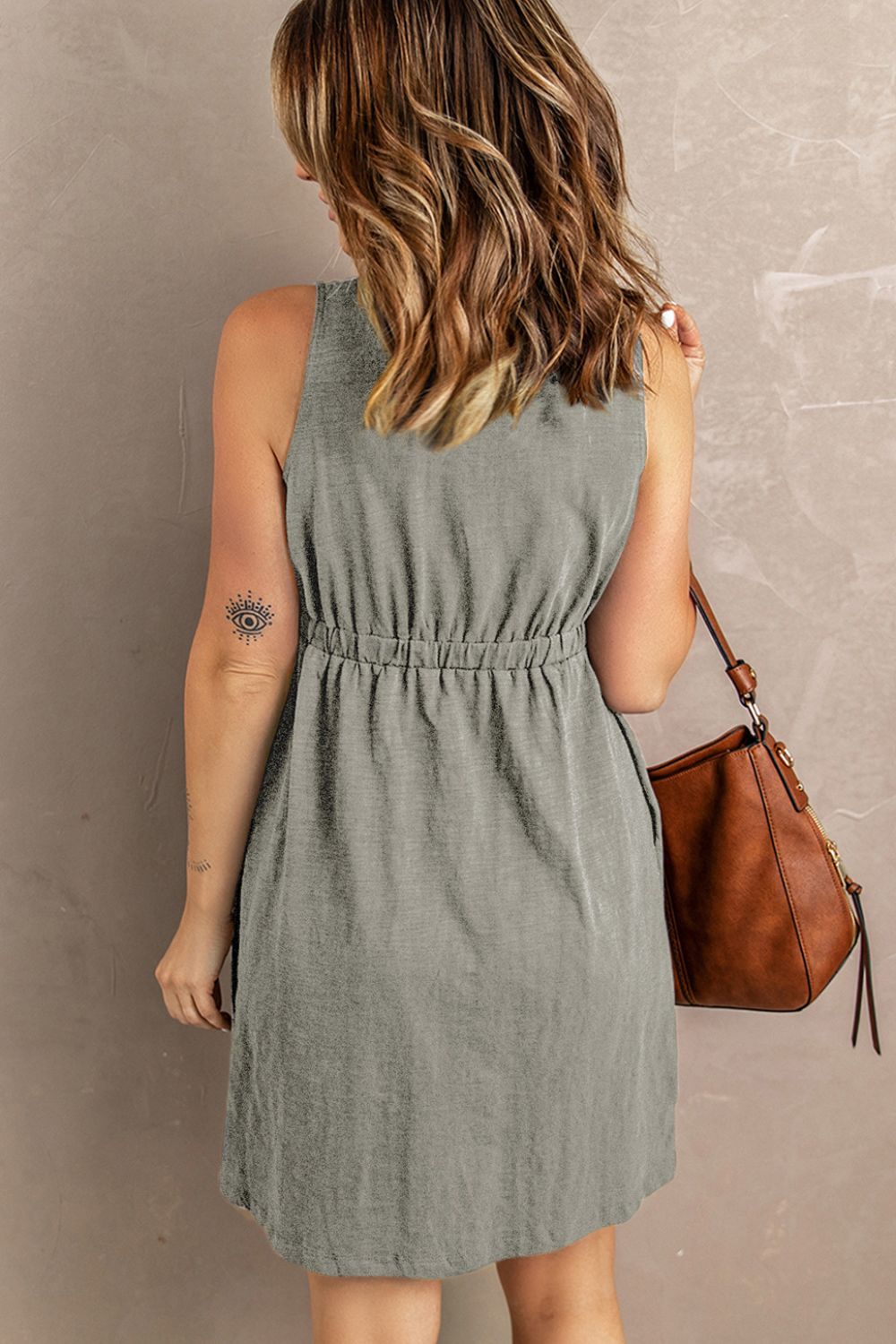 Sleeveless Button Down Mini Magic Dress-Angel Casuals