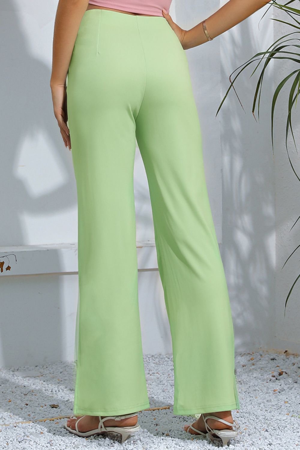 Slit High-Rise Flare Pants-Angel Casuals