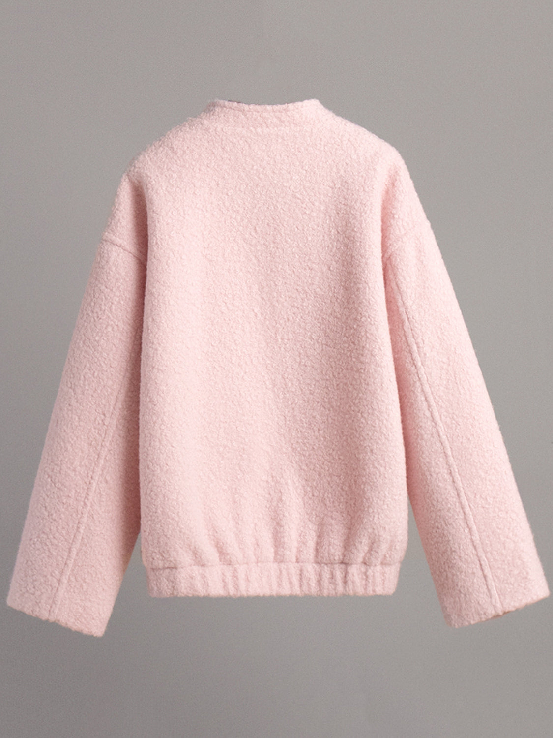 Double Take Plush Mock Neck Snap Down Jacket with Pockets-Angel Casuals