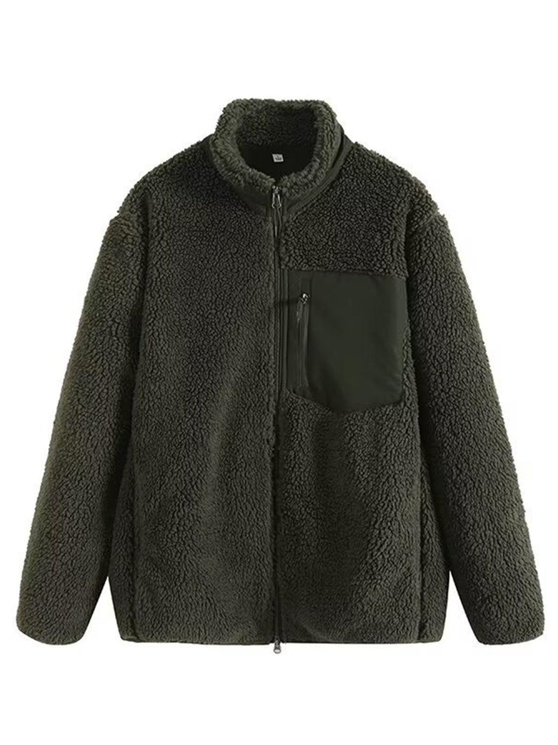 Zip Up Long Sleeve Plush Jacket-Angel Casuals