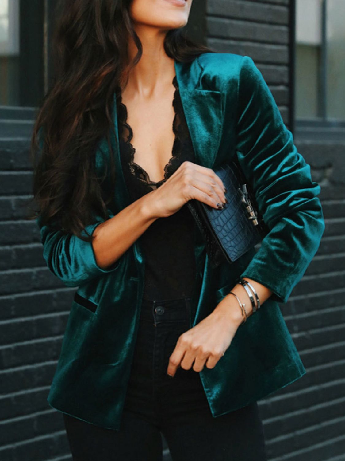 Button Up Lapel Collar Blazer-Angel Casuals