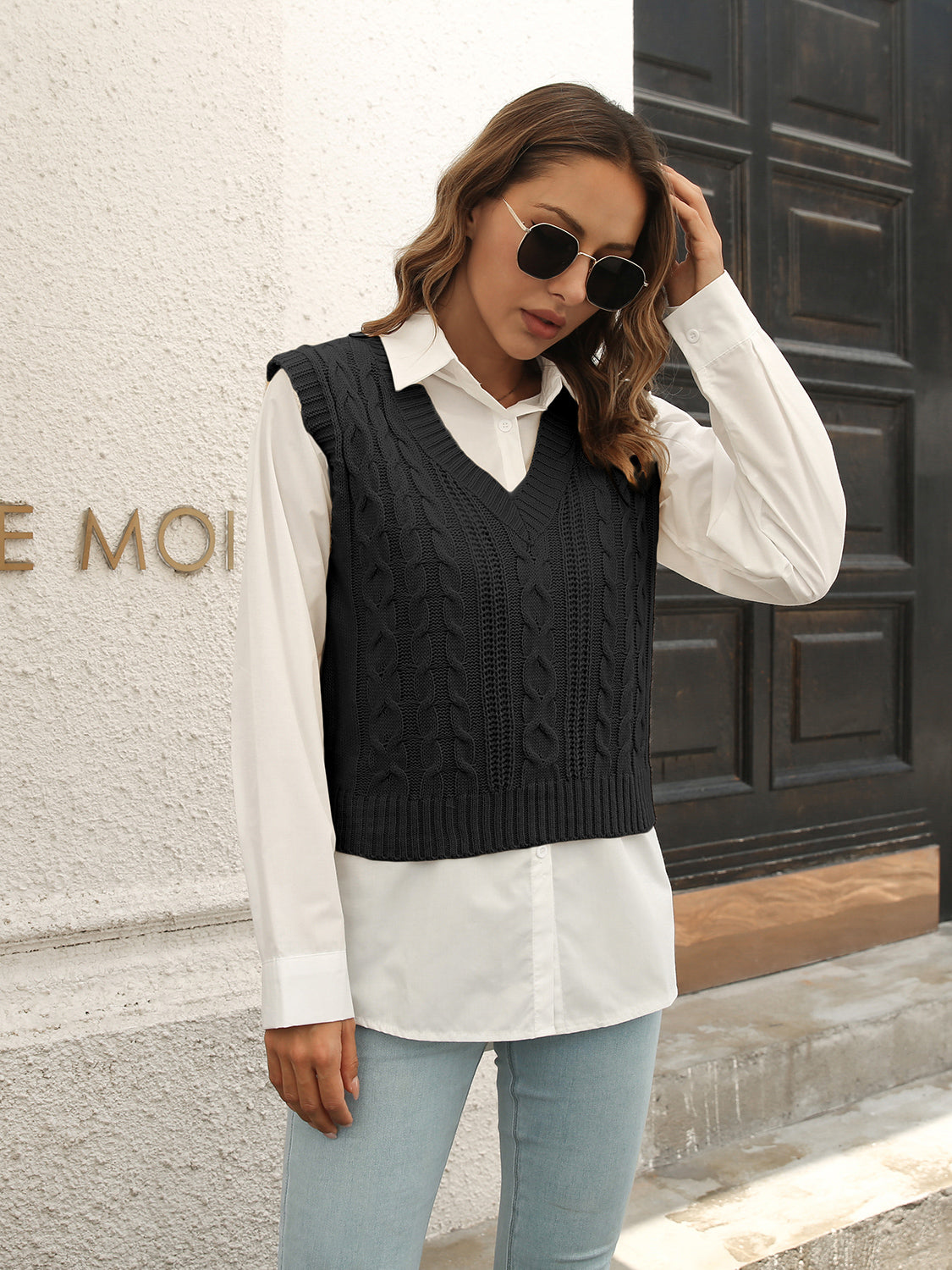 Urban Style V-Neck Sweater Vest-Angel Casuals