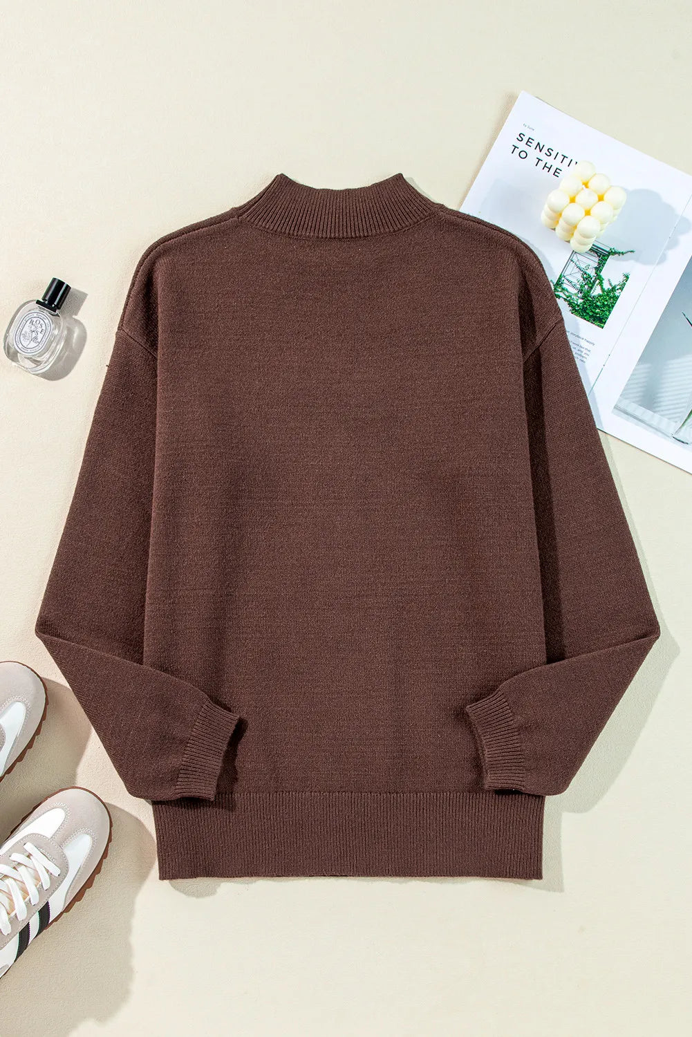 Boot Mock Neck Long Sleeve Sweater-Angel Casuals