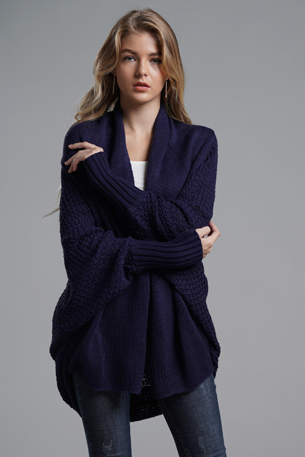 Open Front Batwing Sleeve Cardigan-Angel Casuals