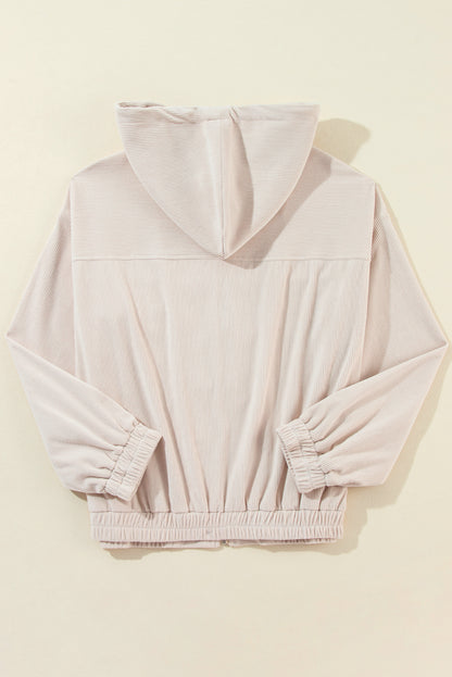 Pocketed Zip Up Long Sleeve Hooded Jacket-Angel Casuals