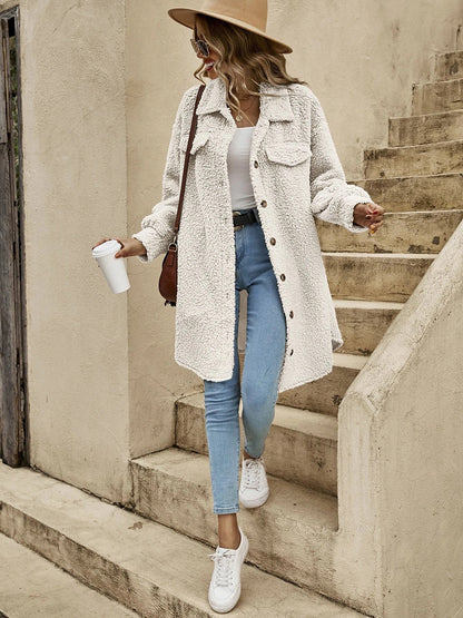 Collared Button Down Coat-Angel Casuals