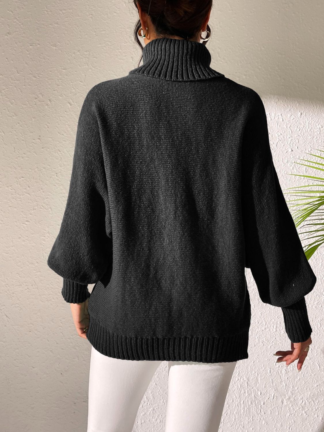 Heart Turtleneck Long Sleeve Sweater-Angel Casuals