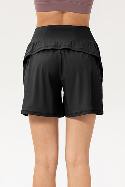 Pocketed Elastic Waist Active Shorts-Angel Casuals