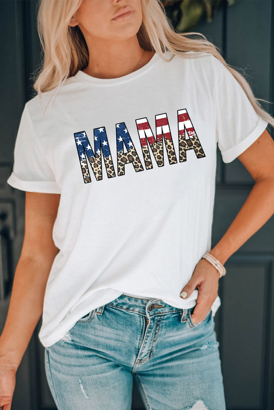 MAMA Round Neck Short Sleeve T-Shirt-Angel Casuals